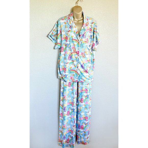 Retro Care Bears Women XL Favorite Bears Pose Pajama Pants Set Kidcore Nostalgic - Picture 3 of 15